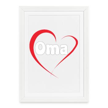Grandma Heart Love - Framed poster (27 × 37 cm) - white - Front