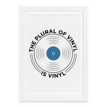Le pluriel de vinyle est graphique amateur de disques vinyles - Affiche encadrée (27 × 37 cm) - blanc - Devant