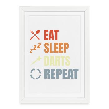 Mange des fléchettes pour dormir Répète - Affiche encadrée (27 × 37 cm) - blanc - Devant
