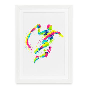 Entraîneur de handball : Drôle de dicton. - Affiche encadrée (27 × 37 cm) - blanc - Devant
