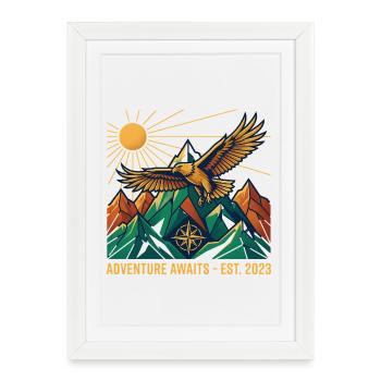 adventure awaits - Framed poster (27 × 37 cm) - white - Front
