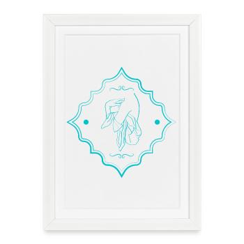 silhouette féminine - Affiche encadrée (27 × 37 cm) - blanc - Devant
