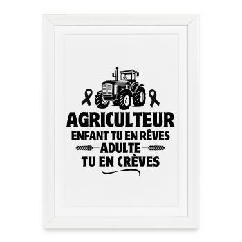 agriculteur, éleveur, bovin, agriculture - Affiche encadrée (27 × 37 cm) - blanc - Devant