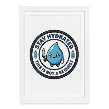 Reste hydraté, tueuse mignonne - Affiche encadrée (27 × 37 cm) - blanc - Devant