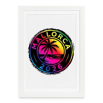 Majorque 2026 Coloré - Affiche encadrée (27 × 37 cm) - blanc - Devant