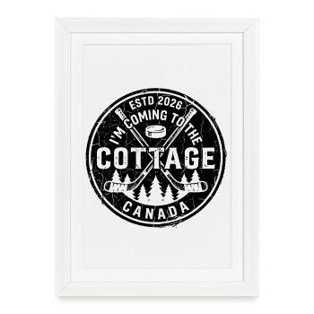 Timbre Cottage Canada ESTD 2026 - Affiche encadrée (27 × 37 cm) - blanc - Devant