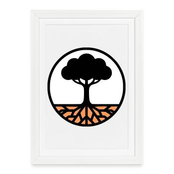 Icône du Cercle de l’Arbre de Vie - Affiche encadrée (27 × 37 cm) - blanc - Devant