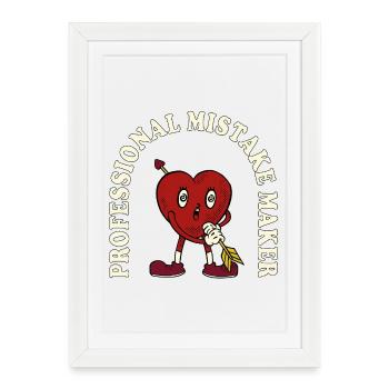 Professional Mistake Maker – Retro Comic Humor - Framed poster (27 × 37 cm) - white - Front