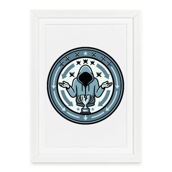 Emblème perdant Logo Looser Gaming - Affiche encadrée (27 × 37 cm) - blanc - Devant