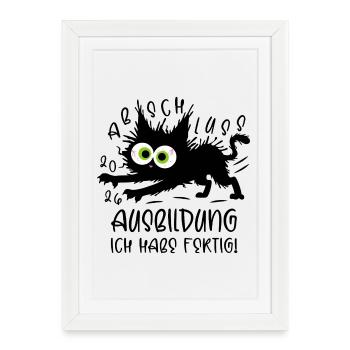Training 2026 I'm done! Cat - Framed poster (27 × 37 cm) - white - Front