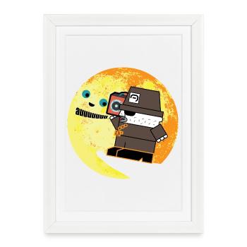 Pixel P.I. Moon Chase - Framed poster (27 × 37 cm) - white - Front