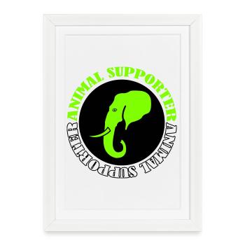 Elephant Animal Supporter - Framed poster (27 × 37 cm) - white - Front