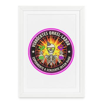 Crazy Uncle Lab - Expériences et idées - Affiche encadrée (27 × 37 cm) - blanc - Devant