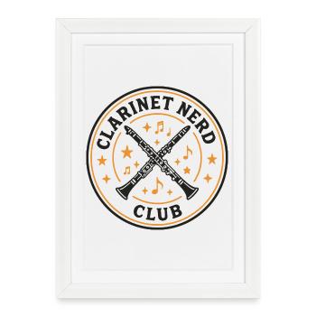 Club des nerds de clarinettes | Humour musicien - Affiche encadrée (27 × 37 cm) - blanc - Devant