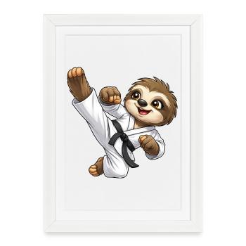 Sloth Martial Arts Karate Japanese Martial Arts - Framed poster (27 × 37 cm) - white - Front