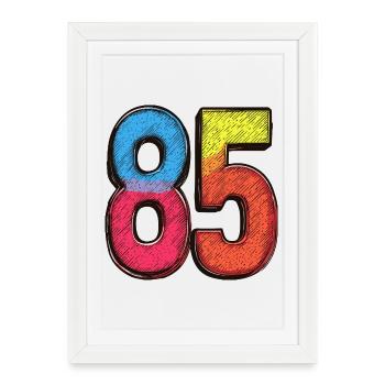 85 Number Colorful - Framed poster (27 × 37 cm) - white - Front