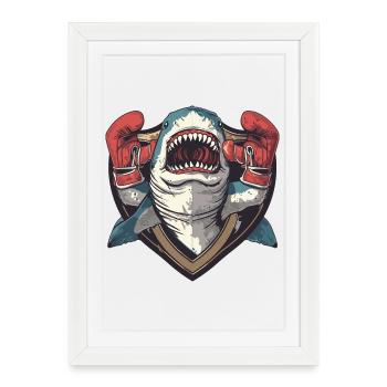 Shark Boxer MMA - Affiche encadrée (27 × 37 cm) - blanc - Devant