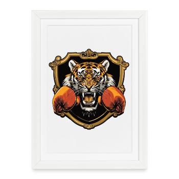 Tiger Boxer MMA - Affiche encadrée (27 × 37 cm) - blanc - Devant