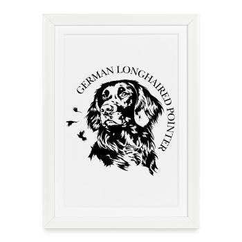 German Longhaired Pointer Hunting Dogs Dogs Wilsigns - Framed poster (27 × 37 cm) - white - Front