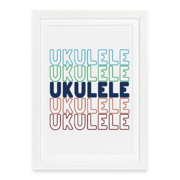 Ukulele typography - Framed poster (27 × 37 cm) - white - Front