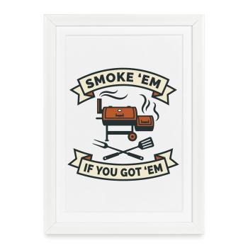 Offset Meat Smoker Low and Slow - Framed poster (27 × 37 cm) - white - Front
