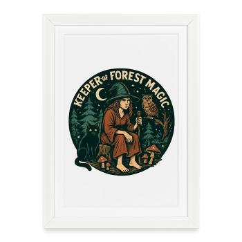 Forest Spell Guardian - Framed poster (27 × 37 cm) - white - Front