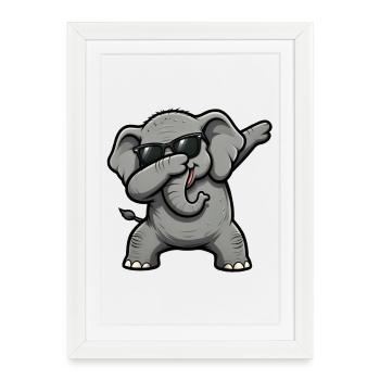 Éléphant de dab - Affiche encadrée (27 × 37 cm) - blanc - Devant