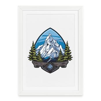 Insigne du paysage de la Montagne Légère du Sommet - Affiche encadrée (27 × 37 cm) - blanc - Devant