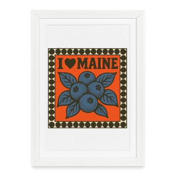 I Love Maine Blueberries - Framed poster (27 × 37 cm) - white - Front