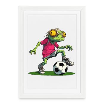 Football caméléon - Affiche encadrée (27 × 37 cm) - blanc - Devant