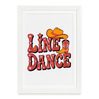Flair western de danse en ligne - Affiche encadrée (27 × 37 cm) - blanc - Devant