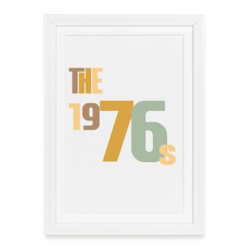 Vintage Année 1976 Anniversaire 50 ans Idée Cadeau - Affiche encadrée (27 × 37 cm) - blanc - Devant