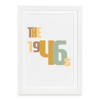 Vintage Année 1946 Anniversaire 80 ans Idée Cadeau - Affiche encadrée (27 × 37 cm) - blanc - Devant