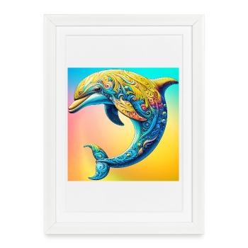 dauphin - Affiche encadrée (27 × 37 cm) - blanc - Devant