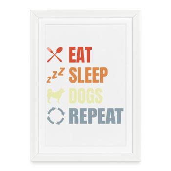 Routine de propriétaire de chien - Affiche encadrée (27 × 37 cm) - blanc - Devant