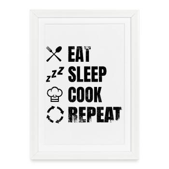 Plan de cuisson - Affiche encadrée (27 × 37 cm) - blanc - Devant