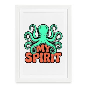 Octopus Spirit - Framed poster (27 × 37 cm) - white - Front