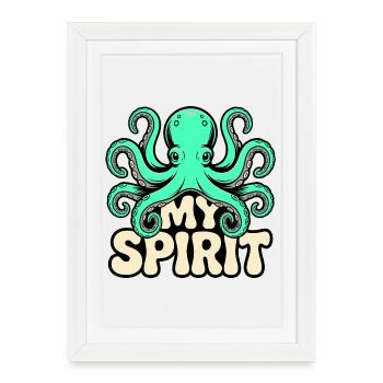 Octopus Spirit - Framed poster (27 × 37 cm) - white - Front
