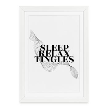 Flux ASMR : Dormir, se détendre, picotements - Affiche encadrée (27 × 37 cm) - blanc - Devant