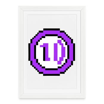 10 ans d’anniversaire d’Arcade Coin - Affiche encadrée (27 × 37 cm) - blanc - Devant
