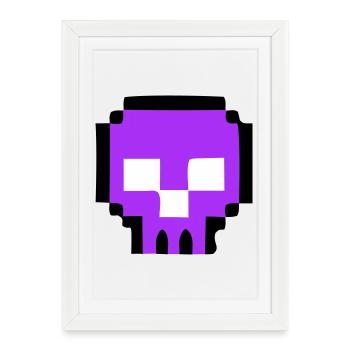 Fin du jeu de Pixel Skull - Affiche encadrée (27 × 37 cm) - blanc - Devant