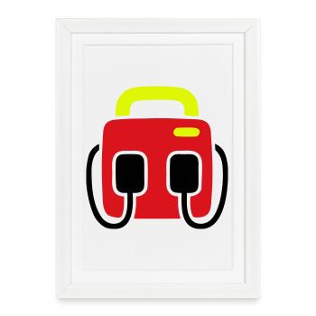 Defibrillator AED First Aid - Framed poster (27 × 37 cm) - white - Front