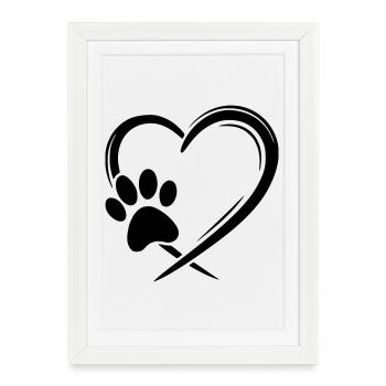 Paw Heart - Framed poster (27 × 37 cm) - white - Front