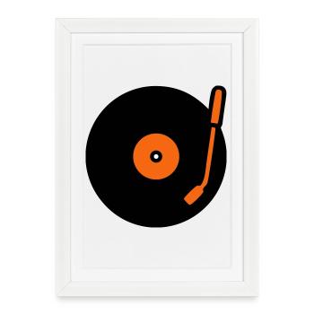 Bras de lecture de disque vinyle Retro Audio - Affiche encadrée (27 × 37 cm) - blanc - Devant