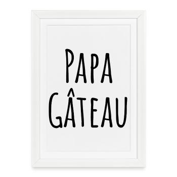 Papa Gâteau - Affiche encadrée (27 × 37 cm) - blanc - Devant