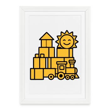 Building Blocks Railway Toys - Framed poster (27 × 37 cm) - white - Front