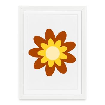 70s Flower Pattern Hippie Gift - Framed poster (27 × 37 cm) - white - Front