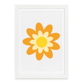 70s Flower Blossom Gift Hippie - Framed poster (27 × 37 cm) - white - Front