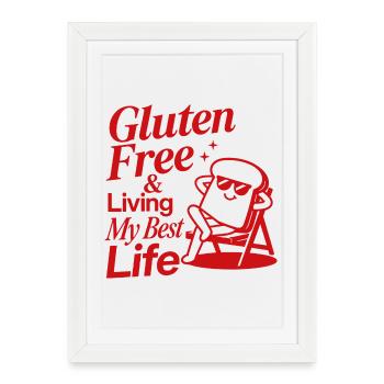 Vivre ma meilleure vie sans gluten - Affiche encadrée (27 × 37 cm) - blanc - Devant