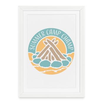 Summer Camp Champ Fun Kids Outdoor Adventure - Framed poster (27 × 37 cm) - white - Front